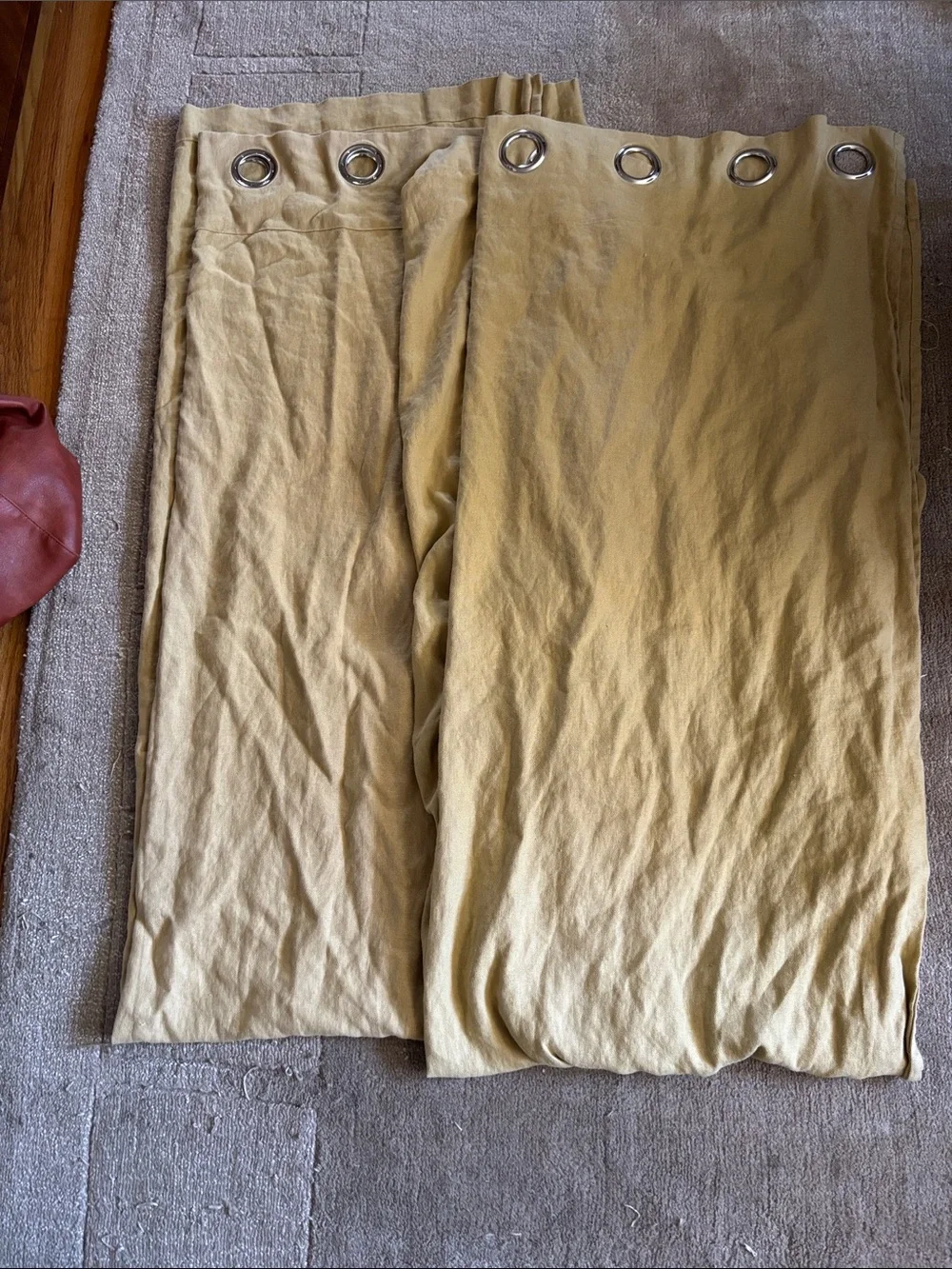 Mustard Yellow Linen Grommet Curtain Panel Pair west elm